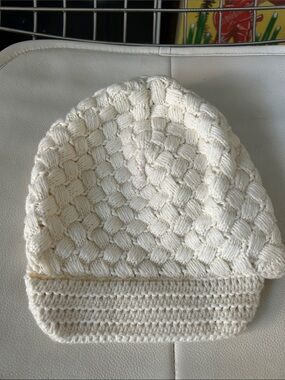 Handmade Cream Crochet Beanie
